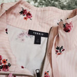 Torrid  Pink Floral Stripe Twill Track Jacket Photo 6
