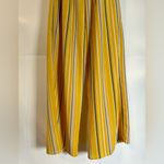 Strapless Striped Wide Leg Jumpsuit Size S Yellow Gray Photo 4