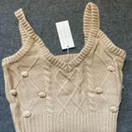 2 piece set winter turtleneck crop sweaters vest backless knitted‎ new ju… Tan Size M Photo 8