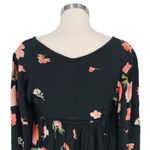 Billabong Beach Craze Floral Black Long Sleeve Tunic Mini Dress Size Medium Photo 4