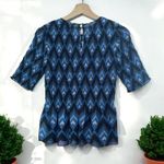 Club Monaco Luceenie Abstract-Print Ruched Peplum Top Photo 5