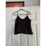 Vintage Ice Brown Spaghetti Strap Beaded Cami Brown Blue Tank Top Size 14 Photo 2