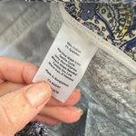 Talbots Womens Size 8  Paisley Blue Dress Capri Crop Stretch Cotton Elastic Waist Photo 4