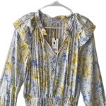 Current Air Anthropologie  Dress Women's Size M Blue Yellow Long Sleeve Boho NWT Photo 4