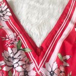 Vince Camuto Red Floral Print Sleeveless Handkerchief Hem Midi Dress Size 4 New Photo 5