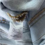 We Wore What Light Wash Denim Slit Hem Raw Edge Overalls Shorts - Size Large Photo 12