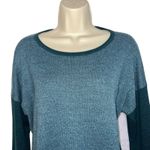 Smartwool  Shadow Pine Colorblock Crew Sweater Wool Blend Women Size Large Green Photo 3
