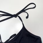 PINK - Victoria's Secret PINK Victoria’s Secret Black Lace Up Tie Front Unlined Bikini Top Photo 3