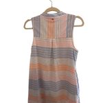 Red Carter Size XS Striped Long tunic top dress 100% Cotton Sleeveless Duster Photo 1