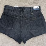Wrangler  Black High Rise Festival Denim Jean Shorts Womens 27” Cutoff NWT Photo 1