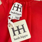 Haute Hippie NWT  Red Silk Racer Back Belted Mini Dress Handkerchief‎ Hem, Large Photo 6