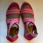 Talbots Illyssa Espadrille Flats Sandals 7.5M Pink Tan Open Toe Striped Photo 1