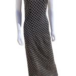 Vintage Maxi Dress Black Beaded Embroidered Sleeveless Slit 80s 90s Gothic Size M Photo 12