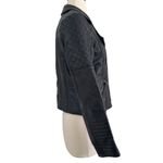 River Island Vintage Quilted Leather Moto Biker Black Jacket Size UK 12 US 8 Photo 6