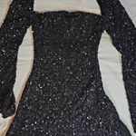 Beginning Boutique  Black Sequin Long Sleeve Dress Photo 2