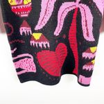Farm Rio  Black Tropical Magic Knit Long Puff Sleeves Sweater Dress Size Medium Photo 5