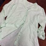 Eileen Fisher  Linen Light Green Button-Up Shirt Photo 0