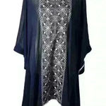 Lands' End  *SMALL 6-8* Navy Blue Beach Swim Cover-Up/Tunic With Embroidery Photo 0