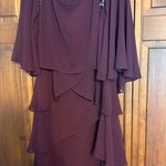 Slny  cocktail or special occasion dress size 10, tiered bodice, beads, plum Photo 0
