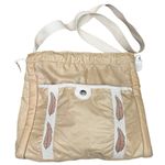 VTG 70s Retro Fall Leaves Tan Nylon Shoulder Bag Canvas Strap Women’s Medium Bag Photo 3