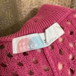 Free People Beach Sola Fiji Hot Pink Open Knit Wide Leg Pants Medium NWOT Photo 1