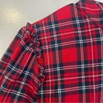 Draper James Angie Red/Blue Plaid Short Sleeve Ruffle w/ Bow Blouse/Top Size 1X Photo 5