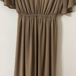 Show Me Your Mumu Dune Chiffon Taupe Emily Empire Waist Maxi Dress Size XS Photo 3