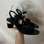 ZARA  Black Mesh Polka Dot Cylinder Block Colour Heels WOMENS 41 Photo 2