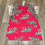 NWT Bibi Jersey Block Tiger Top Pink Photo 3