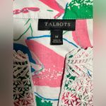 Talbots  Womens Bright Floral 3/4 Sleeve Popover Embroidered V-Neck‎ Top Medium Photo 6