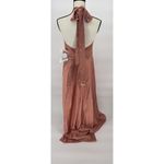 Birdy Grey  Monica halter‎ maxi dress shiny satin terracotta Size XXL Photo 8