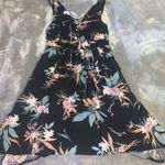 Size XS Coco + Jaimeson Black Floral Sundress Lace Up Front Low Back Shark Bite Photo 0