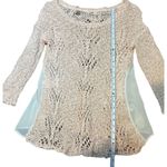 Anthropologie Sylt Boucle Pointelle Pullover Sweater Knitted Knotted Pink croche Photo 6