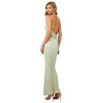 Katie May  Ryder Strappy Back Satin Maxi Gown Sage Womens Size Medium Photo 2