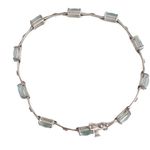 10K 10KT White Gold Aquamarine bracelet Photo 7