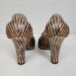 Isabella Fiore Womens Shoes Size 6.5 Brown Leather Snakeskin Embossed Strappy Photo 6