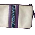 Coach  Cream Purple Floral Wristlet Photo 1