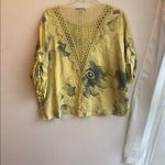 Tempo Paris  100% Lino Light Yellow Knit Top Photo 4