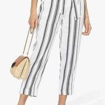 Ted Baker London Asherr White Striped Tapered Trouser Pants Size 4 Photo 0