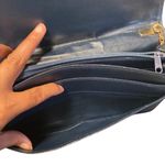 Vintage Towanny blue leather envelope purse chic glam neutral minimalist Photo 8