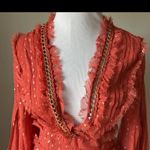 ASOS Design Ruffle Detail Mini Dress With Chain Detail in Metallic Jacquard Photo 1