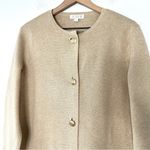J.Crew NWT  Giselle 100% Cotton Knit Sweater Blazer Sz S Tan Quiet Luxury Preppy Photo 3