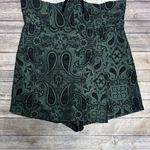 Urban Outfitters White Green Black Antoinette Strapless Brocade Paisley Romper Photo 2