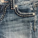 Miss Me  Women's Distressed Blue Jean Shorts flap pockets Bermuda western Y2K Photo 6