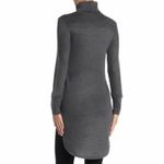 Go Couture  Tunic Top Women Small Gray Turtleneck Long Sleeve Casual Asymmetrical Photo 2