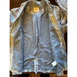 Parker  Blazer Women Small Blue‎ Striped Linen Single Breasted Preppy Career Corp Photo 11