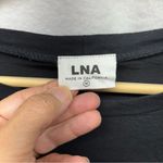 LNA ‎ Black Tee with Silver Fringe Sleeves Photo 3