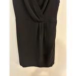 Loft EUC $98 Ann Taylor Petites Bow Shoulder V Neck Pleated Black Dress Size 4P Photo 2