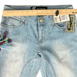 Rocawear  Light Blue Purple Embroidered Low Rise Straight Jeans sz 7 NEW Tags Y2K Photo 4