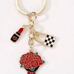 Bouquet of Red Roses Handbag & Lipstick Keychain Photo 0